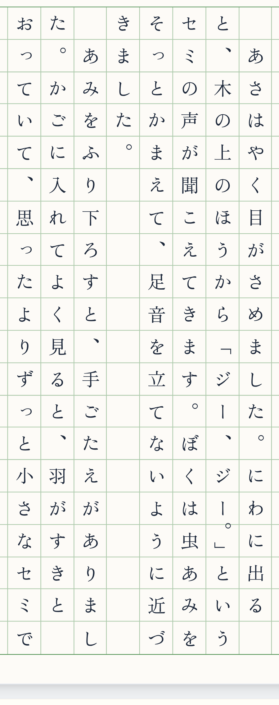 追い出しで ならべた 原稿用紙